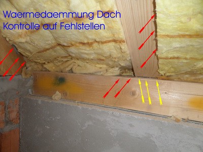 Kontrolle Waermedaemmung Dach